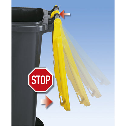 Plastic waste bin DIN EN 840, capacity 360 L, WxHxD 665 x 1115 x 880 mm, anthracite/green.