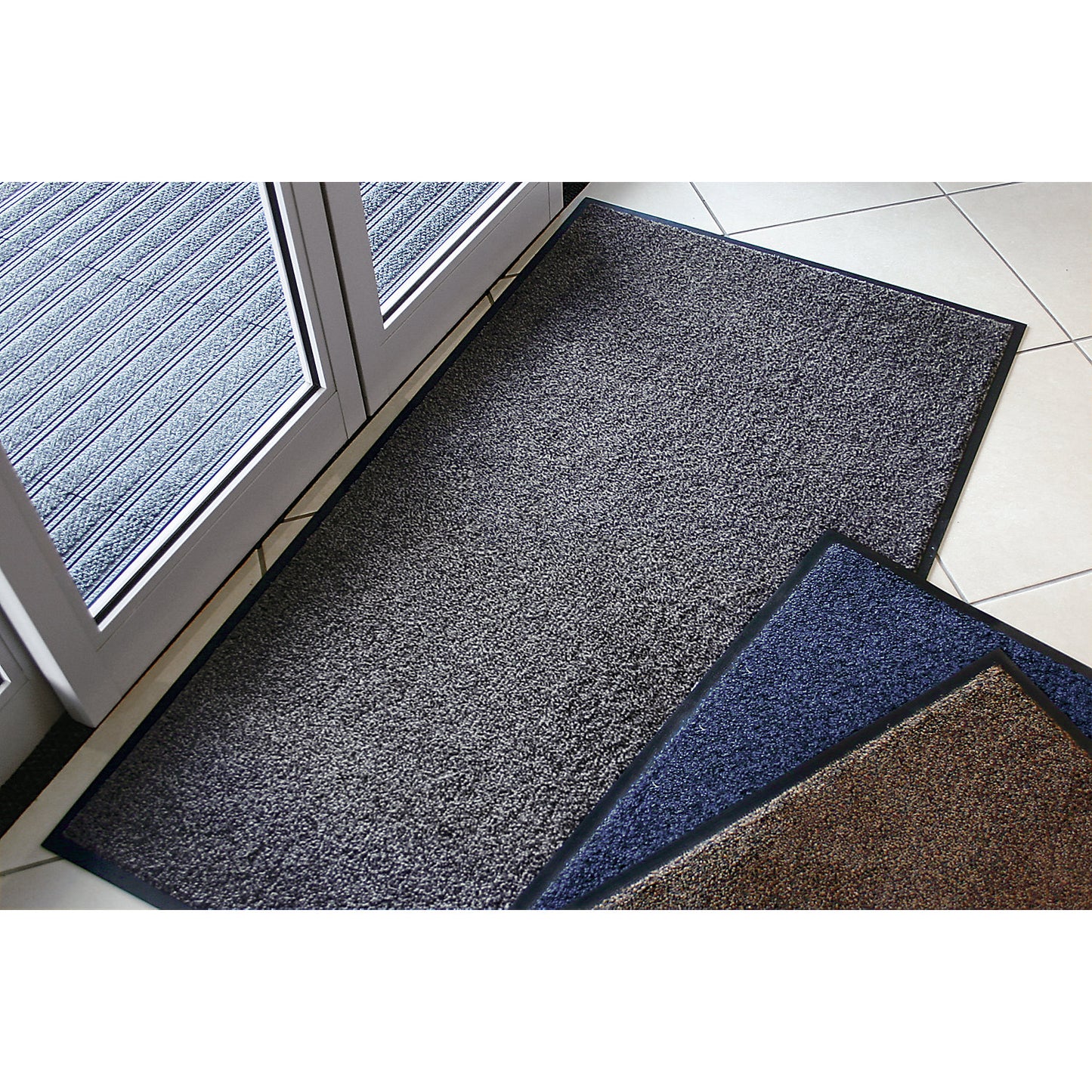 Entrance matting for indoor use, nylon pile, LxW 850 x 600 mm, pack of 2, brown.