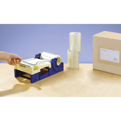 Protective film dispenser, for table and wall mounting, plastic housing.