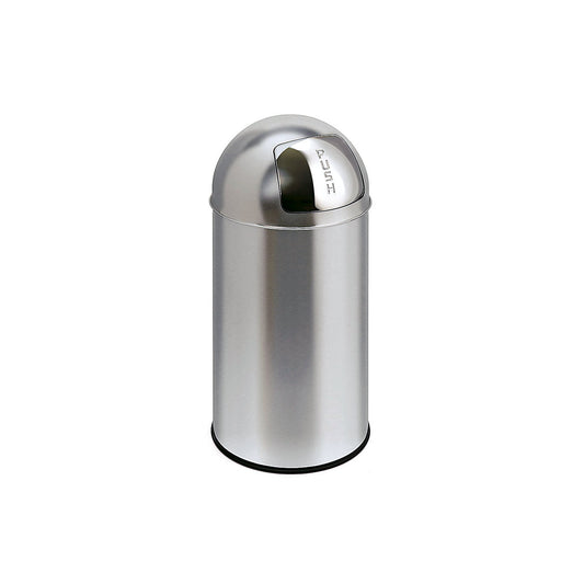 Push waste bin, stainless steel, capacity 40 l, HxØ 740 x 340 mm, robust and durable.