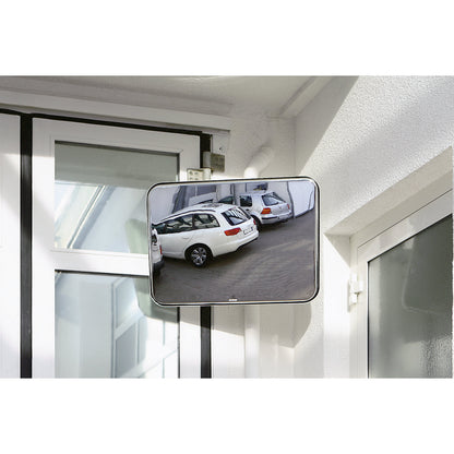 Universal mirror for indoor and outdoor use, rectangular, WxH 1000 x 800 mm.