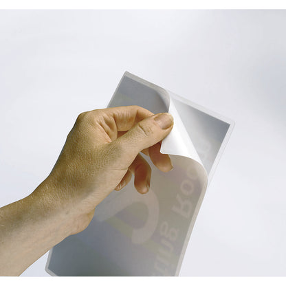 Peel'nStick™ laminating film, glossy, 125 µm, pack of 100, for A4, self adhesive.