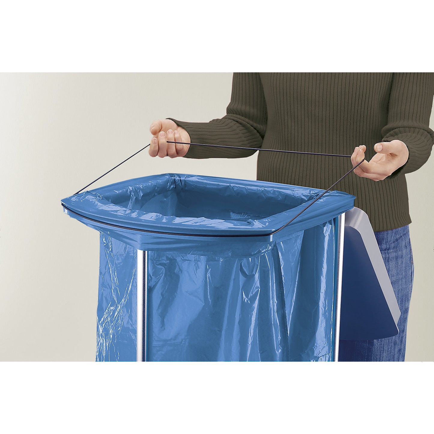 ProfiLine waste sack stand, capacity 120 l, mobile.