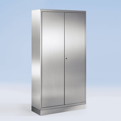 Stainless steel multi-purpose cupboard, 4 shelves, HxWxD 1950 x 1000 x 500 mm.