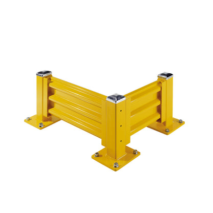 Crash protection wall, height 480 mm, 1 wall section, length 762 mm, extension section incl. 1 post.