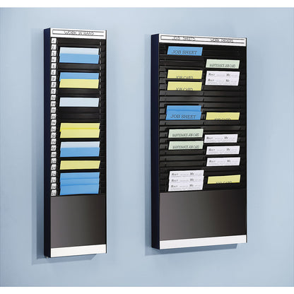 Document sorting board, 1 x 25 compartments for A4, vertical document orientation, aluminium silver.