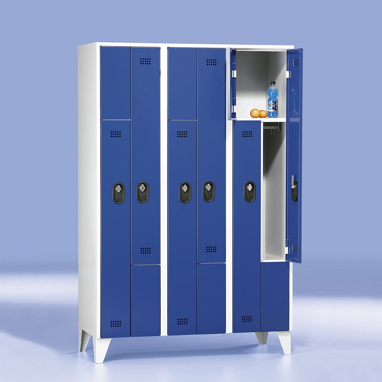 Köln Z locker, 1 compartment, W 400 mm, body / door colour light grey / zinc yellow.