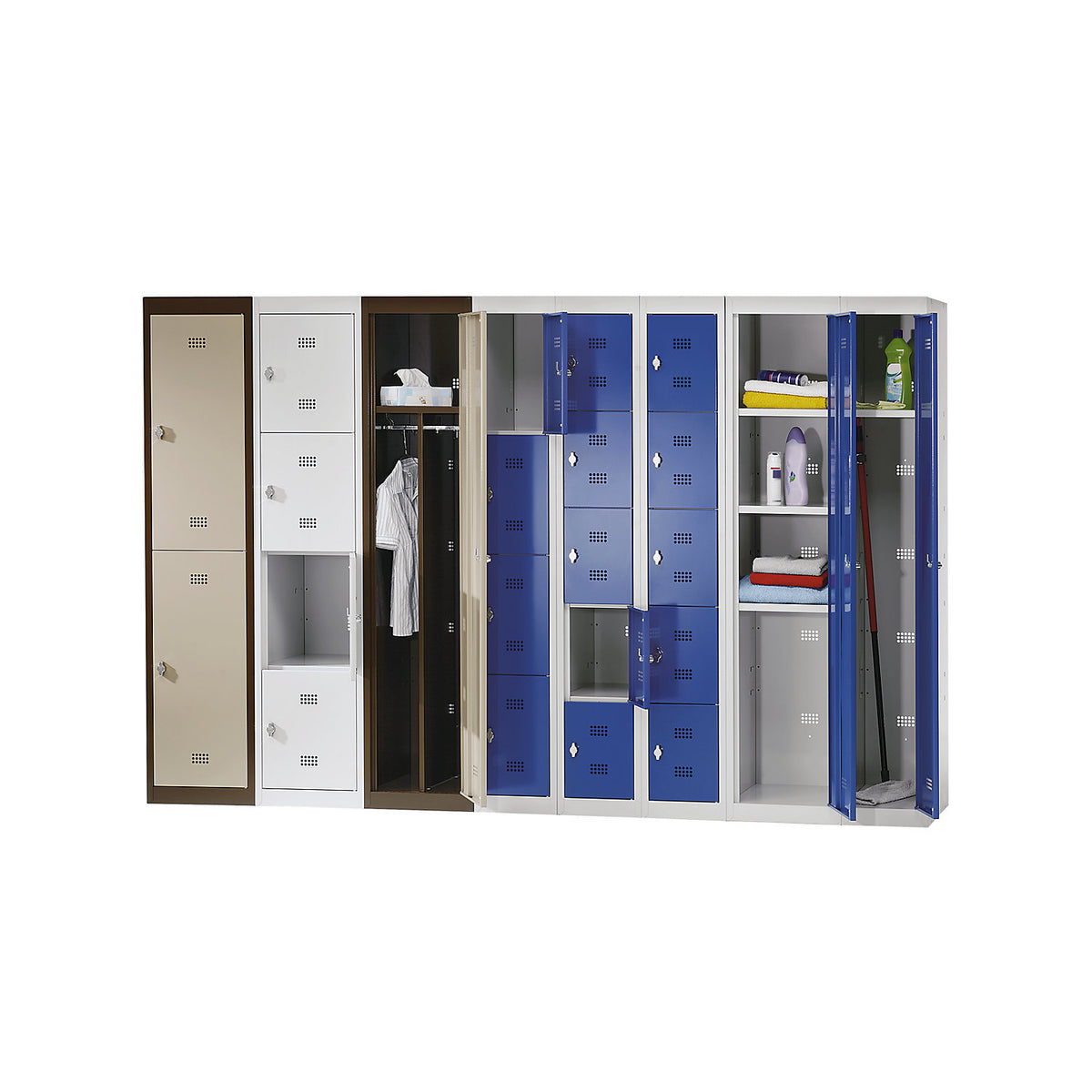 Hamburg 4-fold compartment locker, 1 compartment, 4 compartments, height 410 mm, width 400 mm, standard unit, charcoal / light grey.