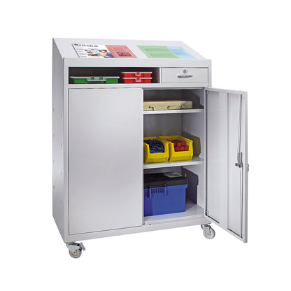 Document control station, HxWxD 1220x915x457 mm, light grey.