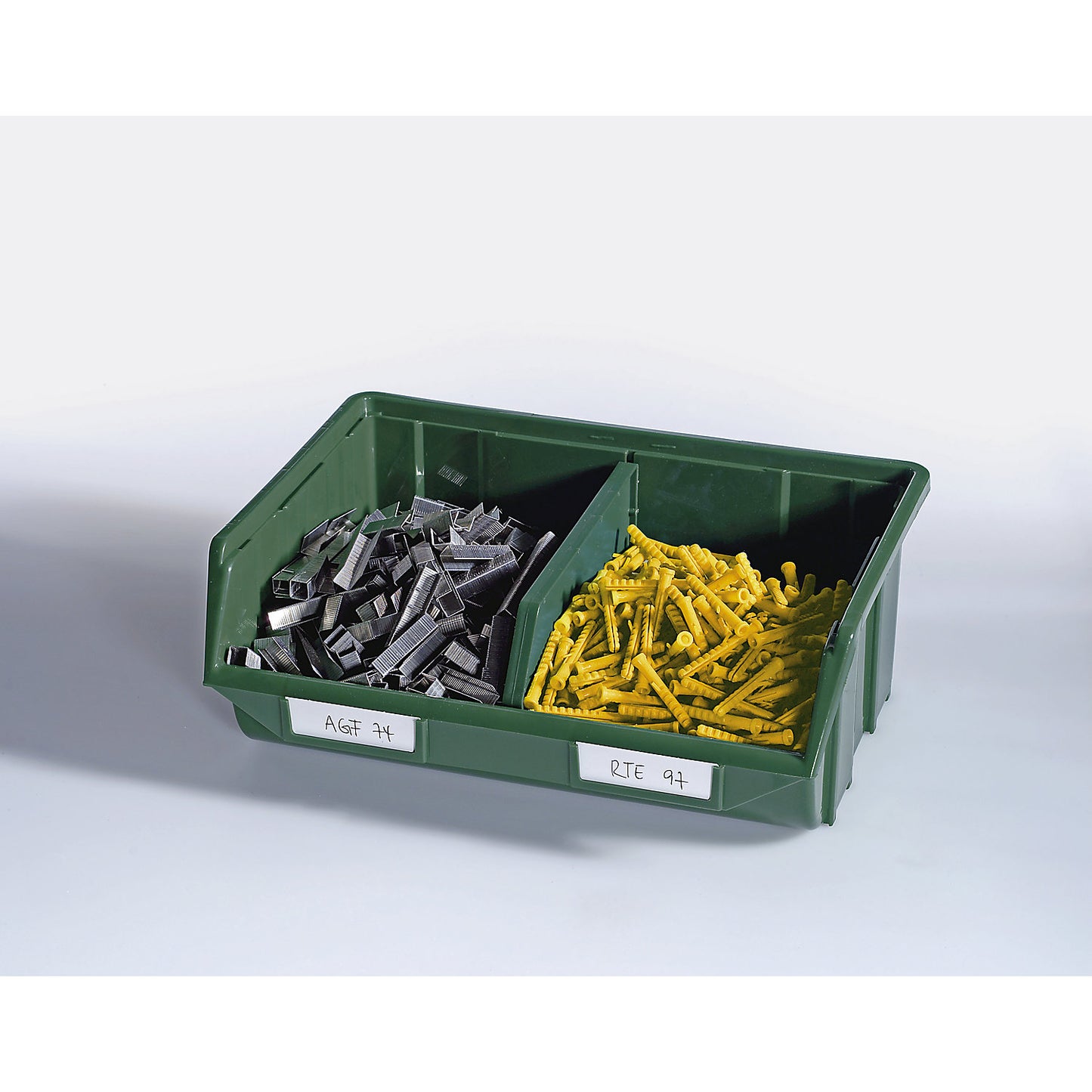 Open fronted storage bin made of polypropylene, LxWxH 250 x 344 x 129 mm, red, pack of 12.