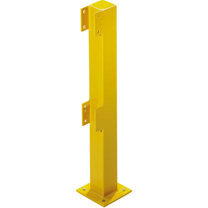 Posts for safety railing, for outdoor use, 500 mm high for 1 bar, end post.