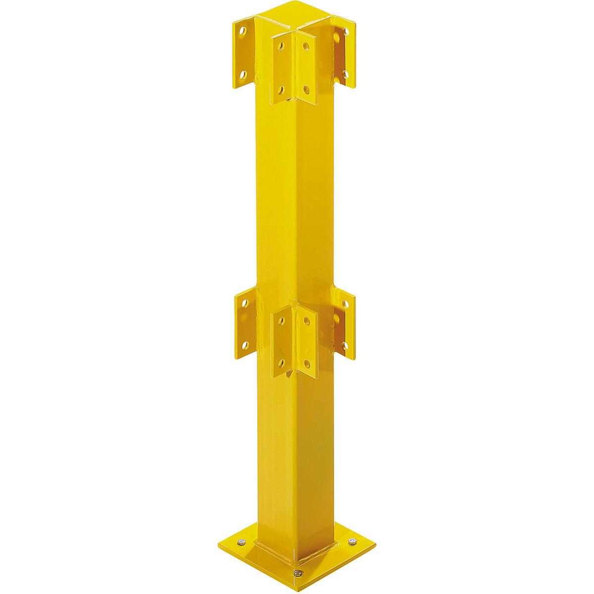 Posts for safety railing, for indoor use, 500 mm high for 1 bar, corner post.