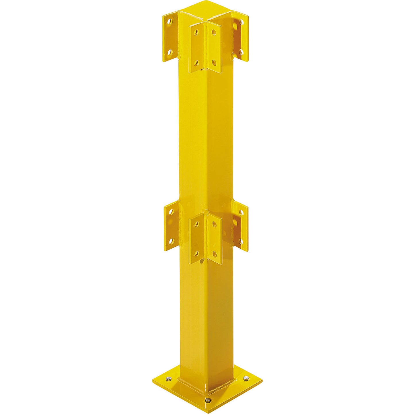 Posts for safety railing, for outdoor use, 1000 mm high for 2 bars, corner post.