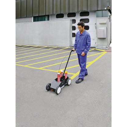 Paint marking cart BASIC, set with 1 yellow paint can and 12 additional paint cans, red.