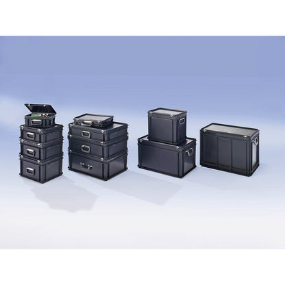 ESD plastic case, capacity 10 l, external dimensions LxWxH 400 x 300 x 130 mm, 1+ items.