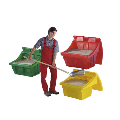 Universal and grit container made of polyethylene, capacity approx. 50 l, yellow.