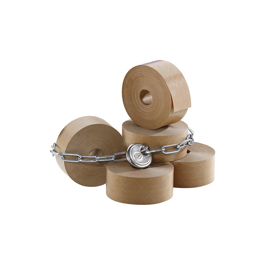 Gummed tape with thread grid mesh, Security Tape, pack of 6 rolls, brown, tape width 70 mm.
