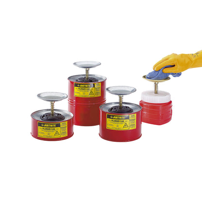 Plunger can, sheet steel, zinc plated and painted, capacity 1 l.
