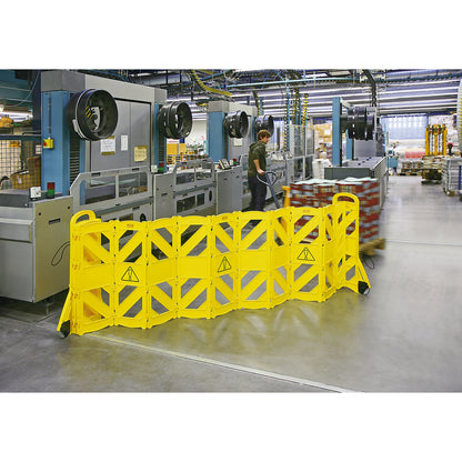Barrier fence made of polyethylene, mobile, with 16 movable elements, collapsible.