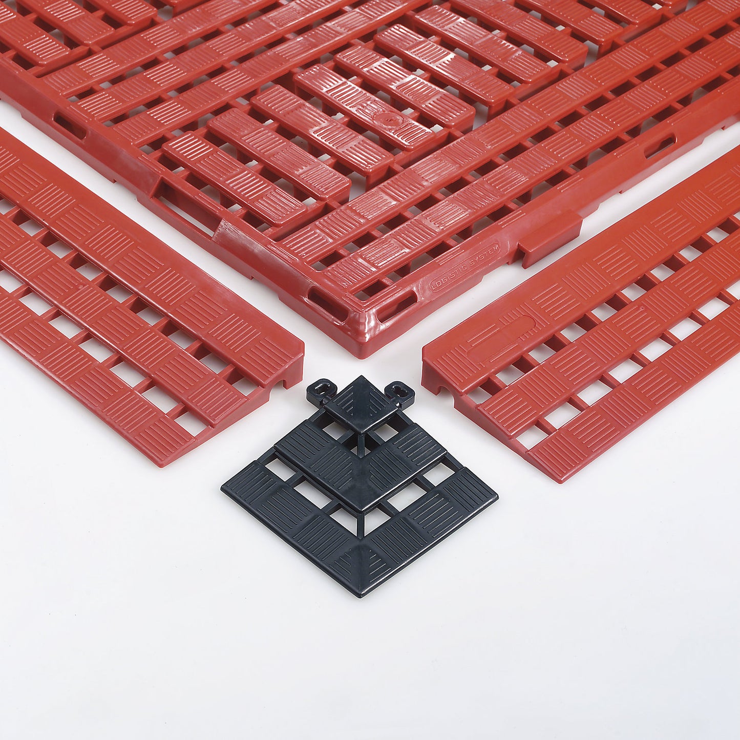 Corner element, LxW 112 x 112 mm, pack of 4, black.