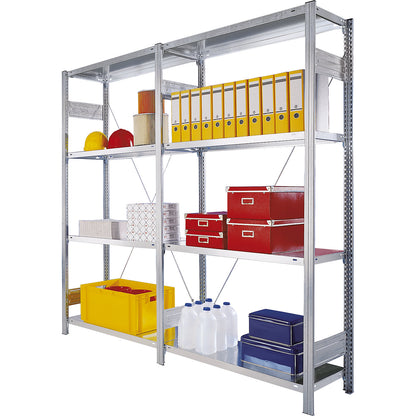 Boltless shelving unit, shelf combination, HxWxD 2000 x 2070 x 435 mm.