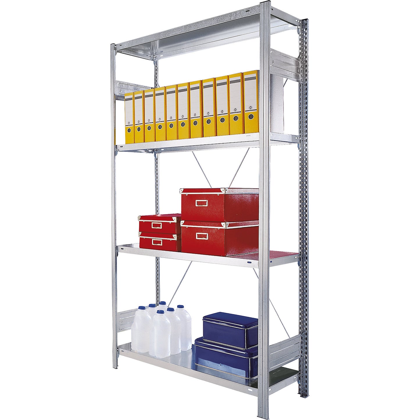 Boltless shelving unit, HxD 2000 x 435 mm, standard shelf unit, width 1060 mm.
