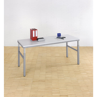 Workstation system, manual height adjustable from 650 - 1000 mm, standard table, WxD 1000 x 500 mm.