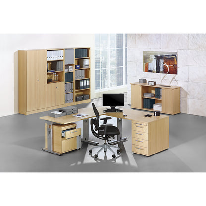 Office shelf unit, 4 shelves, white.