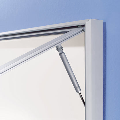 Display case, aluminium frame, for indoor and outdoor use, capacity 27 x A4 sheets, HxWxD 1010 x 2000 x 50 mm, round frame corners.
