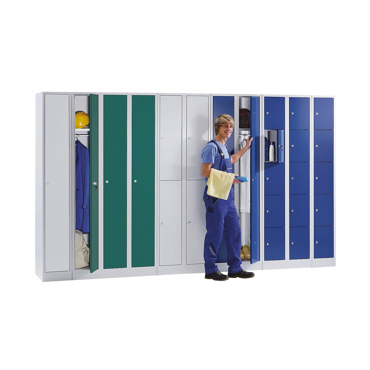 Komfort locker, 3 compartments, light grey, width 1200 mm.