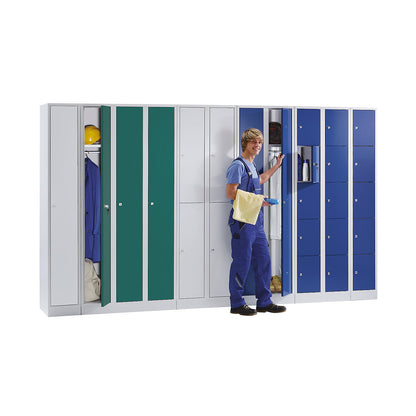 Komfort locker, 3 compartments, light grey, width 1200 mm.