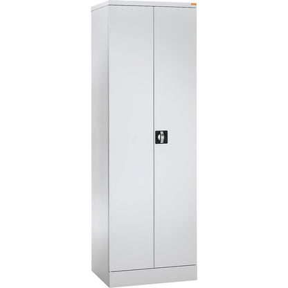 Venlo locker for cleaning products, 1 coat rail, 3 shelves, light grey.