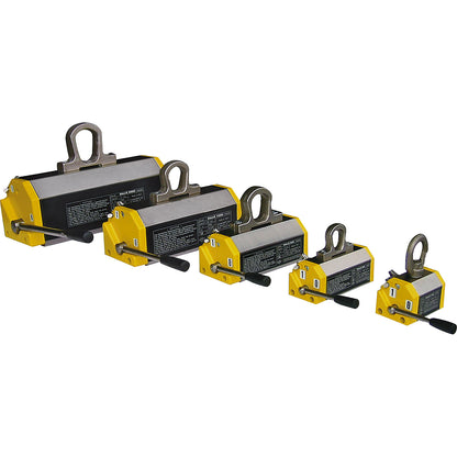 Stationary lifting magnet, for flat and round material, lifting capacity 125 kg for flat material, 50 kg for round material.