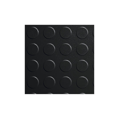 Tough-Lock PVC floor tiles, with studded surface, pack of 8, black.
