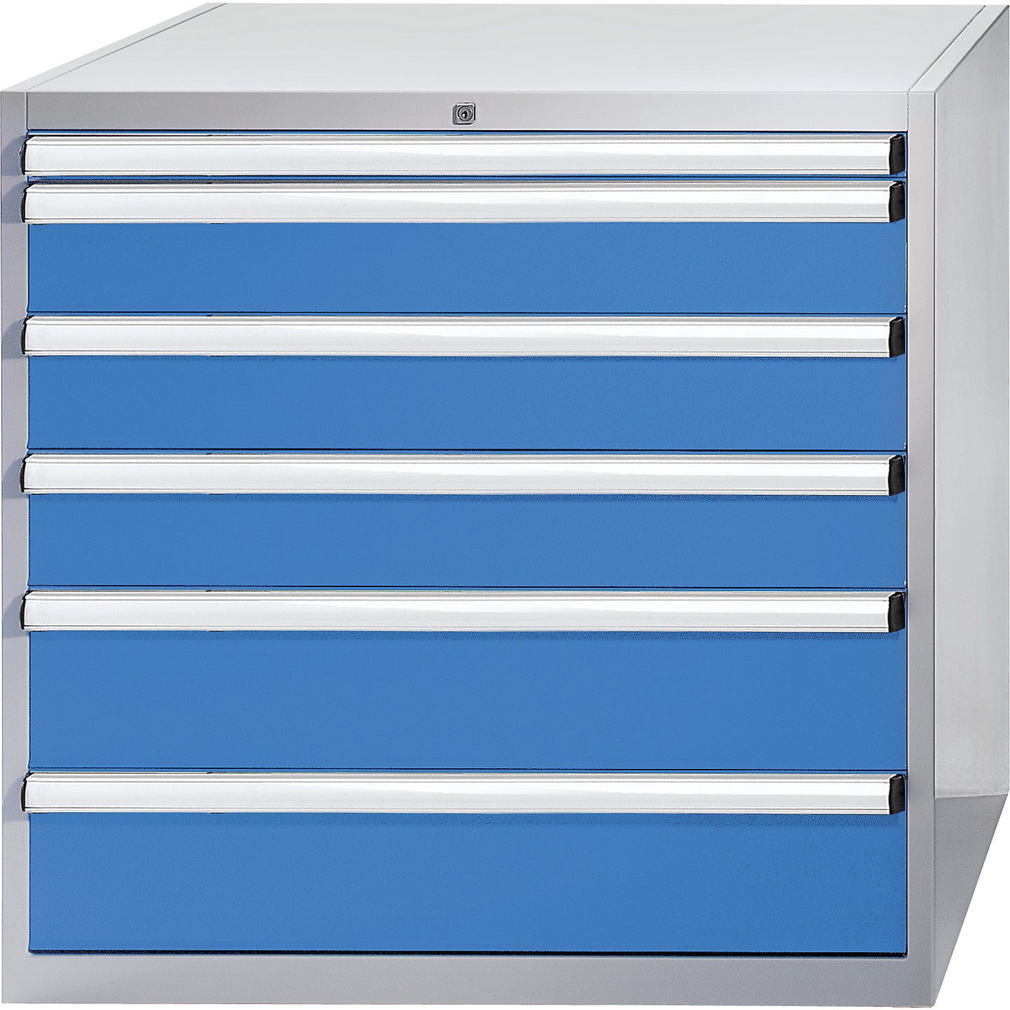 Drawer cupboard, height x width x depth 1000 x 1023 x 725 mm, drawers 1 x 50, 3 x 150, 2 x 200 mm.
