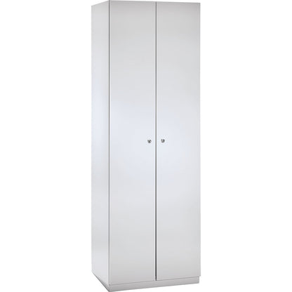 Frankfurt cleaning cupboard, 4 shelves, W 600 mm, light grey doors.