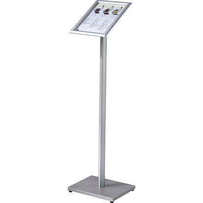 Info stand, horizontal format height 1060 mm / vertical format height 1080 mm, for A4 format.