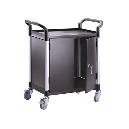 General purpose truck, with metal side panels, with 2 side panels, 1 rear panel, hinged doors, 2 shelves, LxWxH 850 x 480 x 950 mm.
