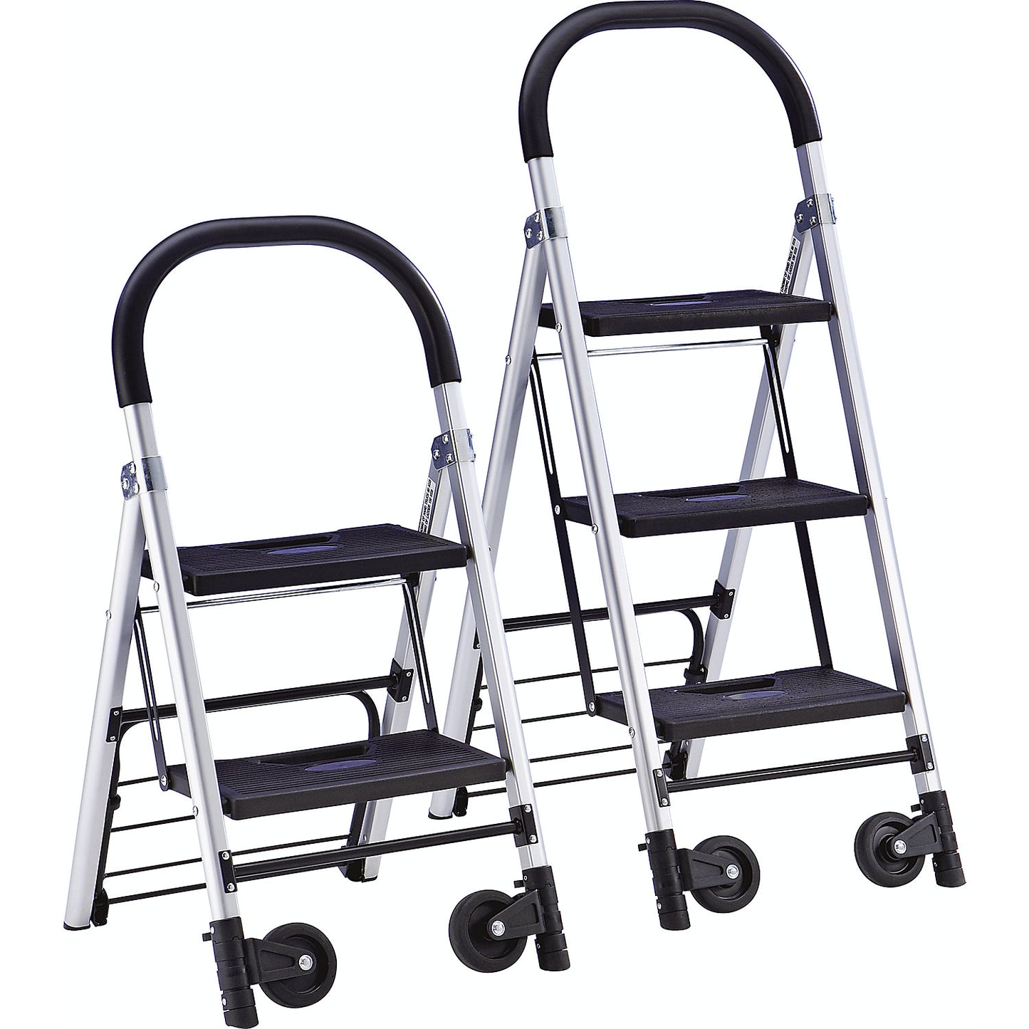 Folding step with sack truck, multi-functional, 3 steps, platform height 780 mm.