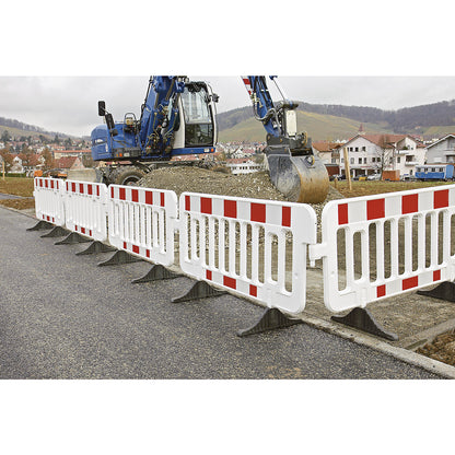 Barrier fencing, HDPE, reflective film, length 2 m, without guidance function, white / red.