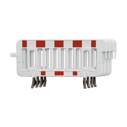 Barrier fencing, HDPE, reflective film, length 2 m, without guidance function, white / red.