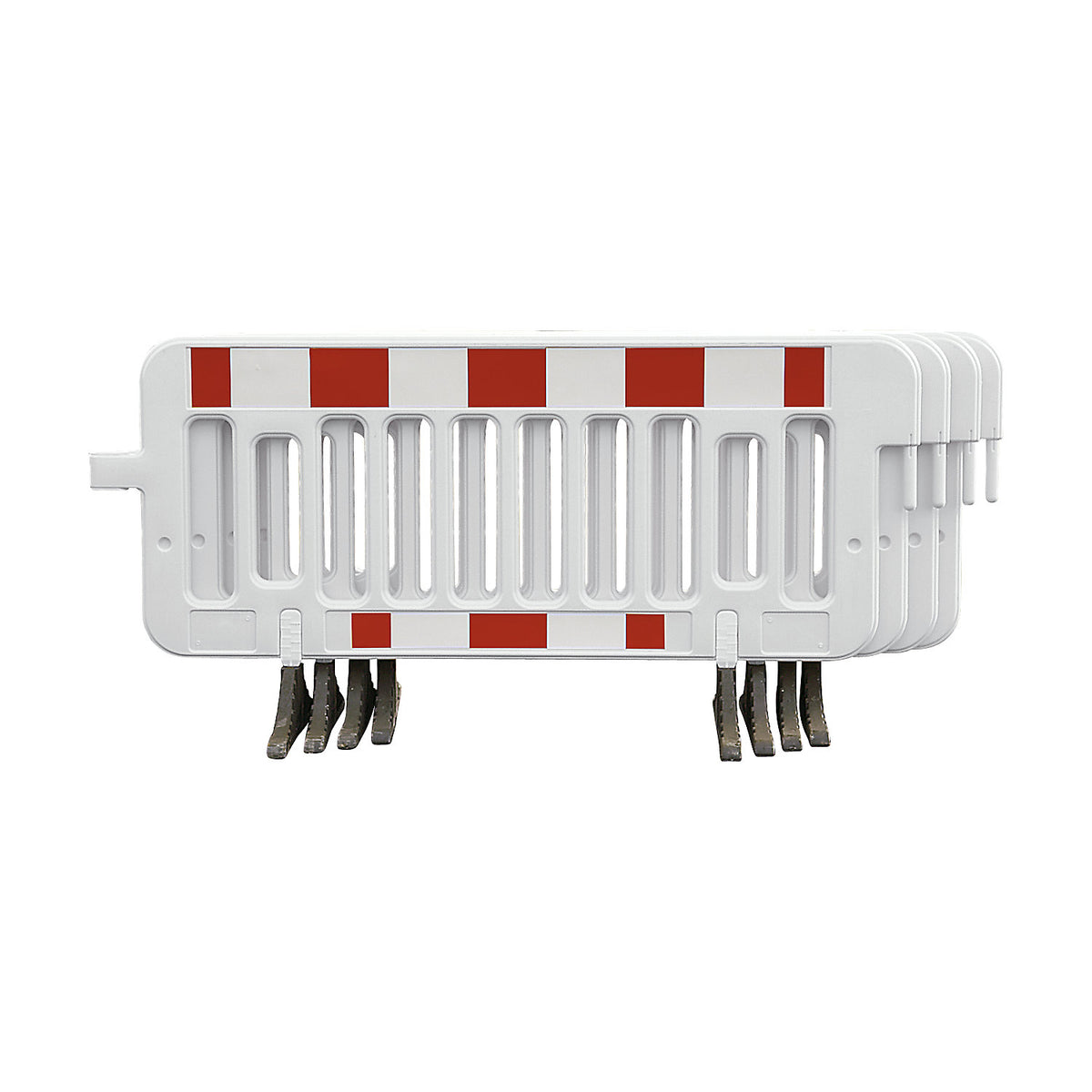 Barrier fencing, HDPE, reflective film, length 2 m, without guidance function, white / red.