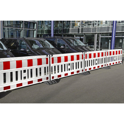 Barrier, plastic, white / red, 1+ items.