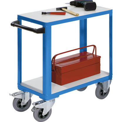 Industrial table trolley, shelf LxW 750 x 400 mm, light blue RAL 5012.