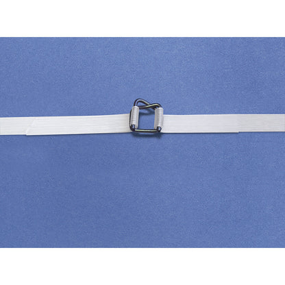 Fastening clips, phosphate coated, for composite strapping or reinforced PET strapping, width 19 mm, pack of 1000.