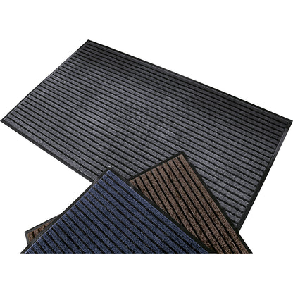 Brush entrance matting, LxW 1500x900 mm, charcoal striped.