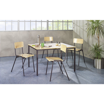Multi-purpose table, HxWxD 720 x 1200 x 800 mm, top in beech finish, grey brown frame.
