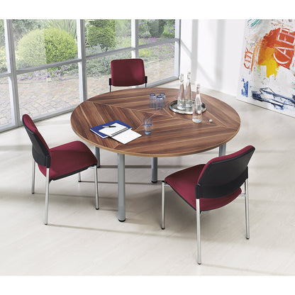Conference tabletop, quarter-circle top, width 800 mm, light grey.