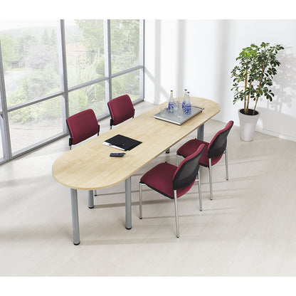 Conference tabletop, semi-circle top, width 800 mm, maple finish.