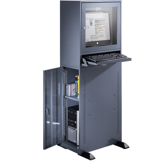 Computer cabinet, standard model, blue grey.
